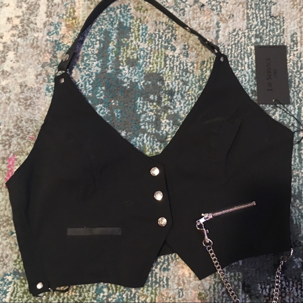 NWT Lip Service Gangsta Pranksta halter vest XXL